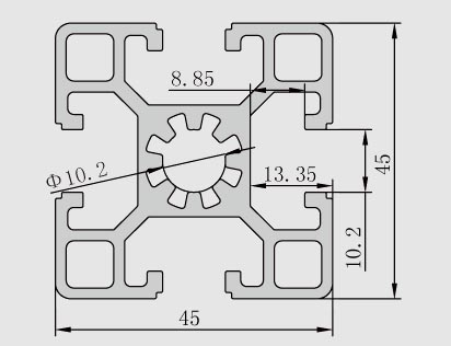 4545輕型工業(yè)鋁型材產(chǎn)品參數(shù)